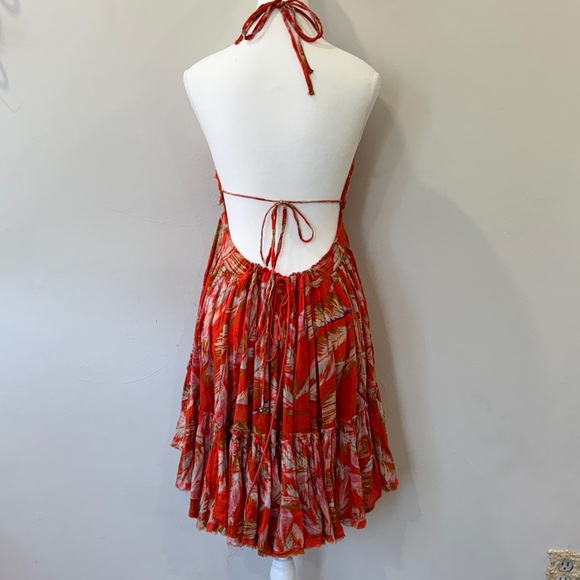 Free People Bohemian Leaf Print Dress – Size XS 🍃✨ - Picture 8 of 14